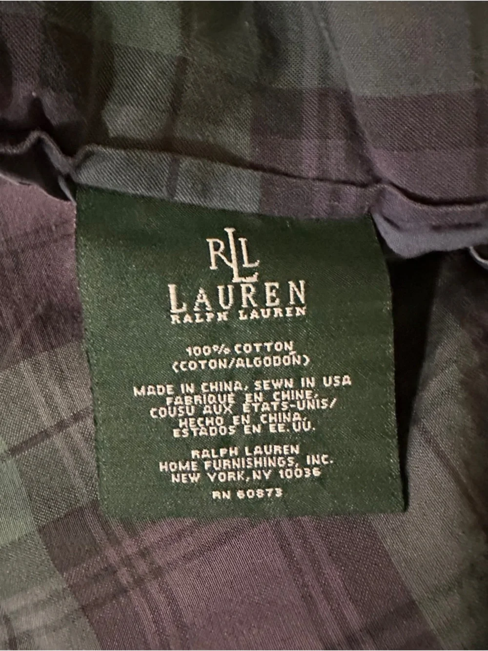VTG Ralph Lauren Twin Green Blue Tartan Plaid Comforter Y2K Cotton READ
